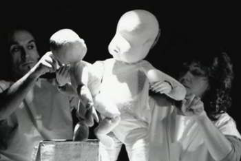 baby puppet meets a smaller baby